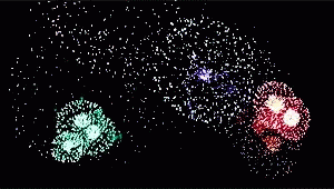 an image of some colored fireworks at night