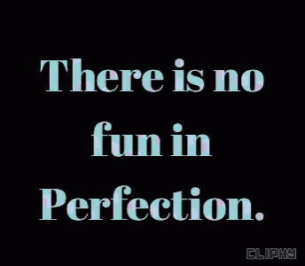 there is no fun in perfection