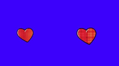 the two hearts are identical on the background