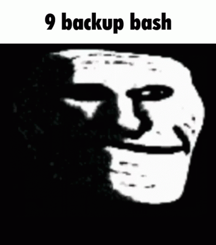 the message in the box reads, 9 backup bash