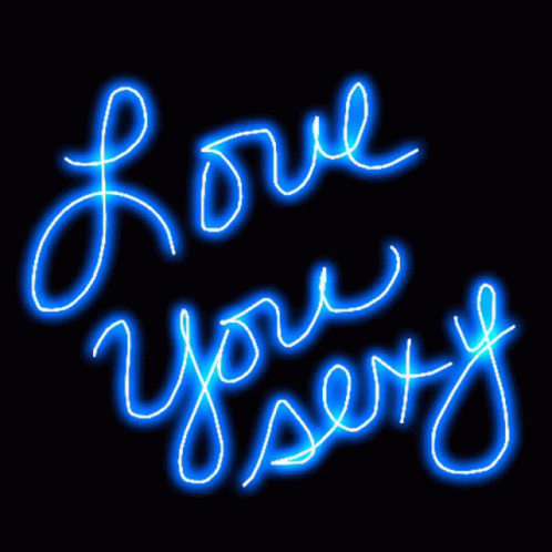a bright neon word that says bye ye'ver