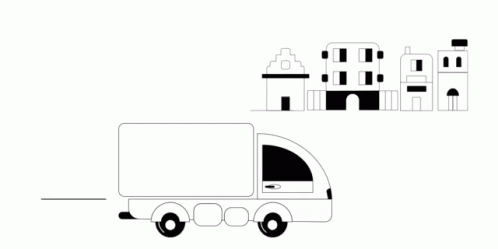 a white and black drawing of a truck