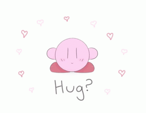 a picture with the word hug and a pink teddy bear sitting in the middle