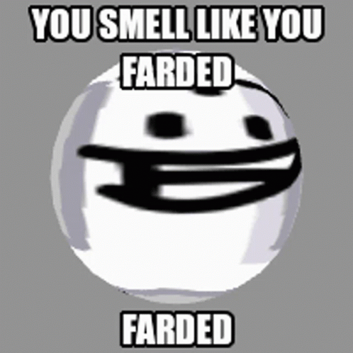 the face of an apple with text saying you smell like you farned
