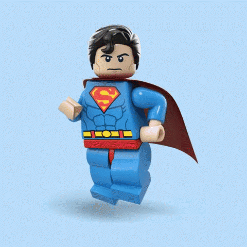 there is a lego man in a super hero suit