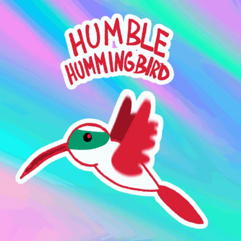 a picture of the words hummingbird with a bird on it