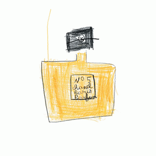drawing of a bottle of blue cologne