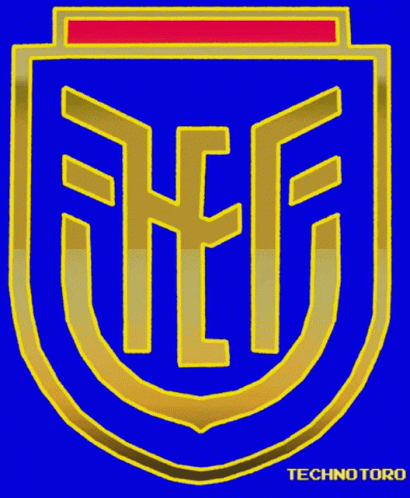 the emblem of an electronic company with a blue border