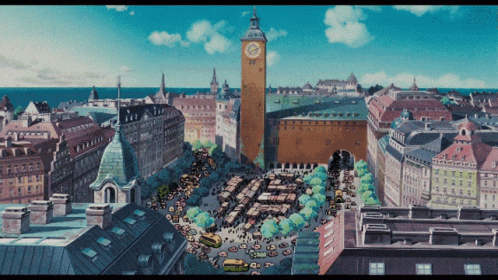 an image of a city that is painted in computer art