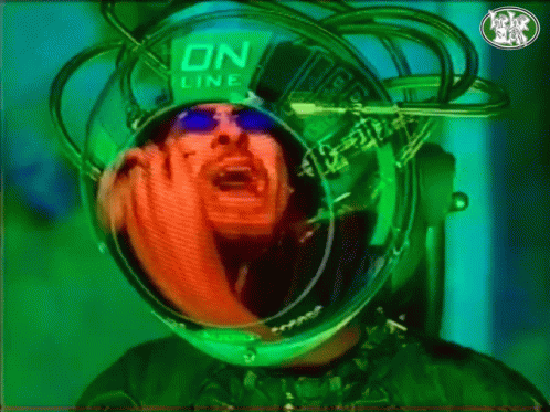 a psychedelic po of a person holding a cellphone with his face covered