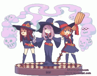 a group of s in witch costumes