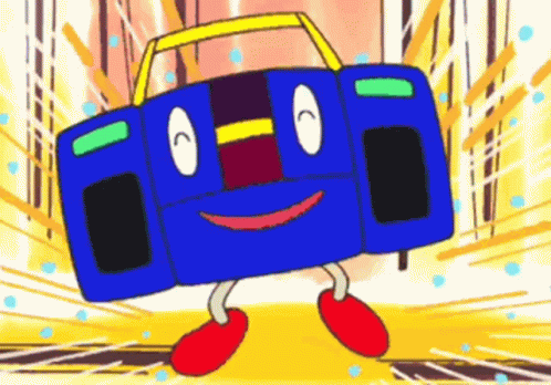 the face of an animated car is very happy