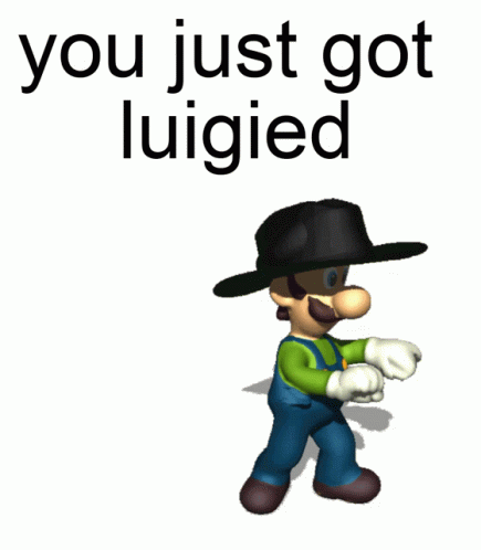 cartoon character with hat holding arm behind back saying you just got jugged