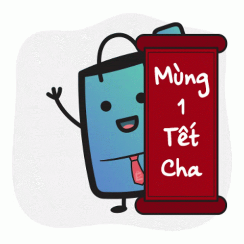 the image shows a cartoon dog with the message mung 1 tet cha