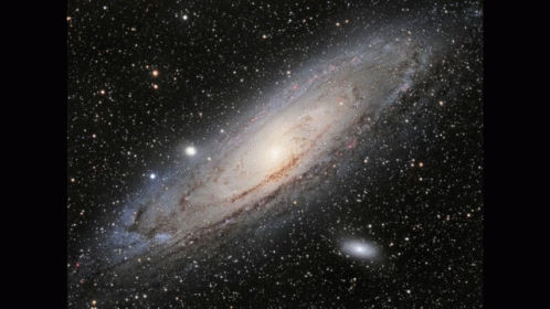 the large spiral galaxy is surrounded by bright stars
