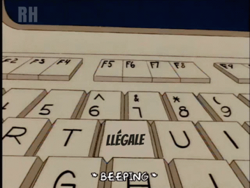 an animated keyboard has several letters on it