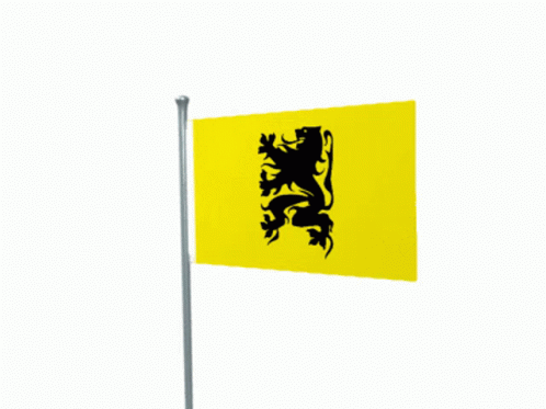 a large blue flag with a lion and lions on it
