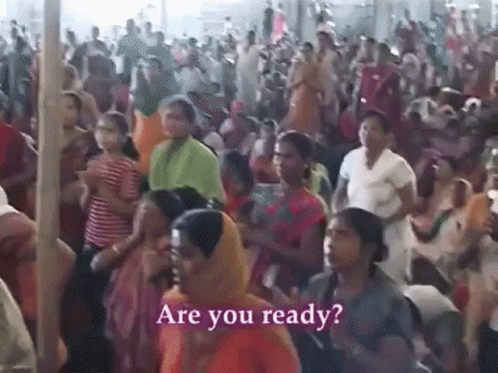 people are in an audience that is saying are you ready?