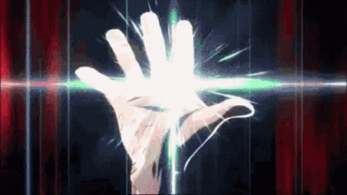 this is an abstract image of a person's hand with light coming from it