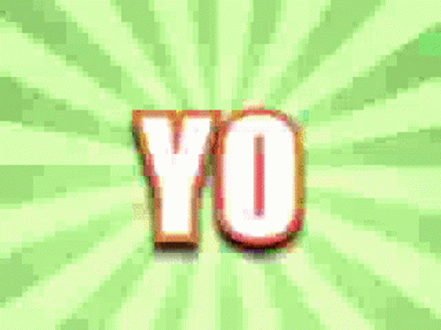 an advertit that says'yo'in blue and green