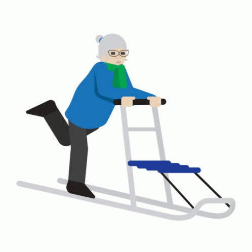 a person riding a snow sled while using glasses