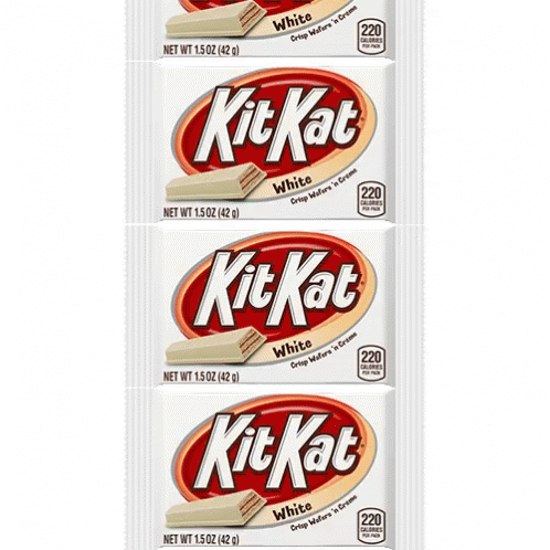 the four packs of kitkat white toothpaste are shown