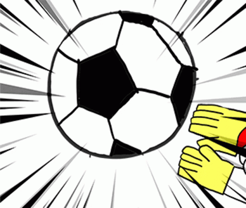 a hand is in front of a soccer ball