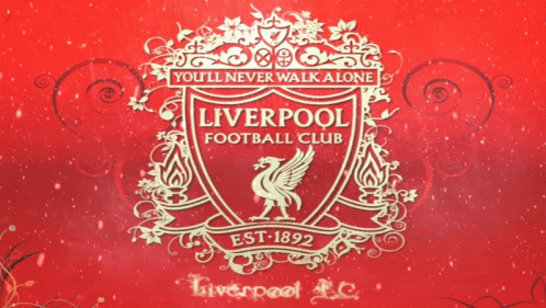 liverpool's official football club logo is seen on the monitor screen