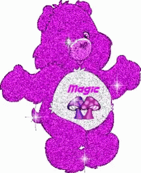 a big purple stuffed teddy bear with its arms spread