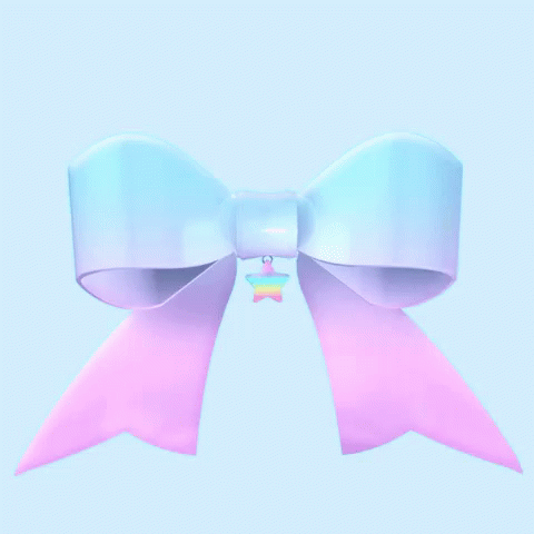 an illustration of a white bow with pink and yellow color