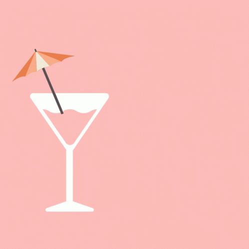 an illustration of a drink with an umbrella sticking out of it