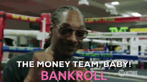 an image of a man in the background with the words bankroll