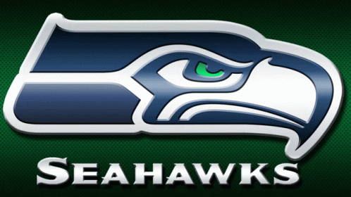 the seattle seahawks logo with green eyes