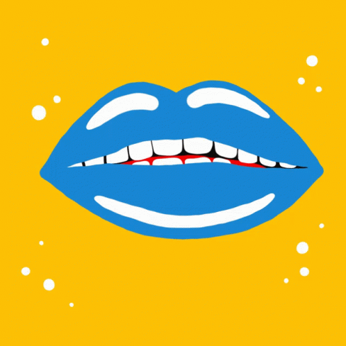 a cartoon style image of a womans mouth and teeth