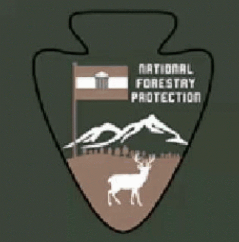 the national forestry protection logo on a green background