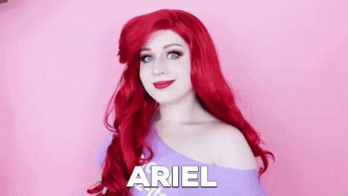 a purple wig with the words ariel in the middle