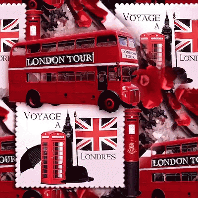 a postage stamp with a picture of the london bus