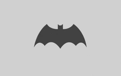 an illustration of a bat symbol on gray