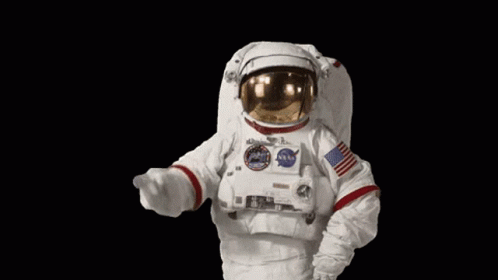 an image of a nasa astronaut that looks like he is walking