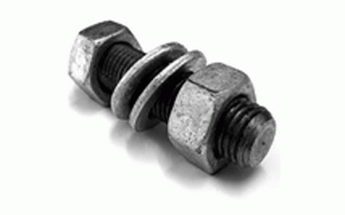 two hexagonal head screws with zinc zinc steel finish