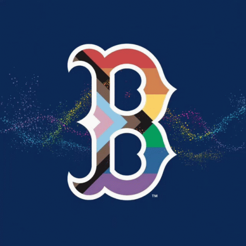 the boston red sox logo over brown background