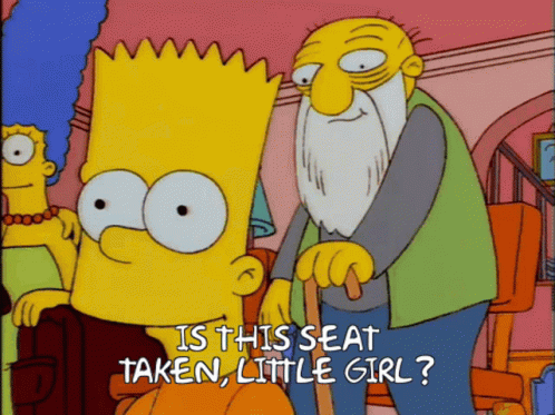 the simpsons saying it is this seat taken little girl