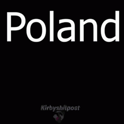 a black background with a text overlaying the text poland
