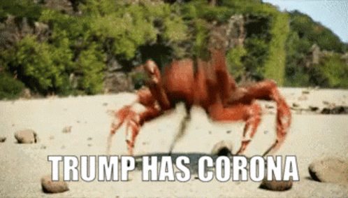 a man with his hands in his pockets is walking toward a huge crab