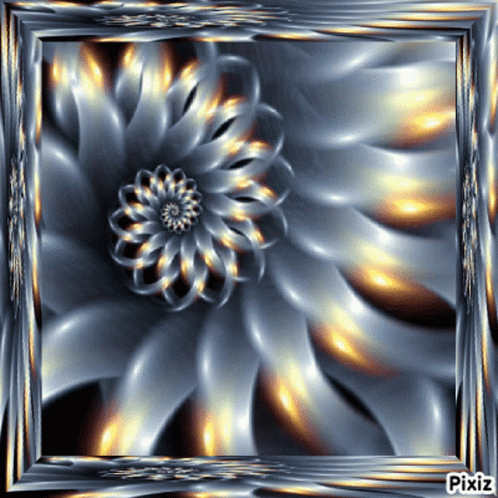 a computer generated image of a flower with blue petals