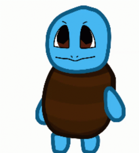 an animated stuffed animal with blue sweater and large eyes