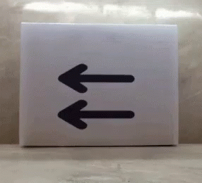 two arrows pointing in different directions