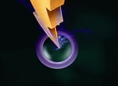a picture of a blue arrow coming out of a circular object