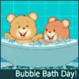 a couple of teddy bears that are in a bath tub