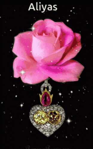 purple rose with diamond pendant and name personal message